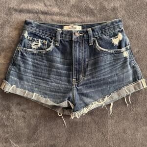 Hollister Distressed Denim Shorts Size 1 (W25)